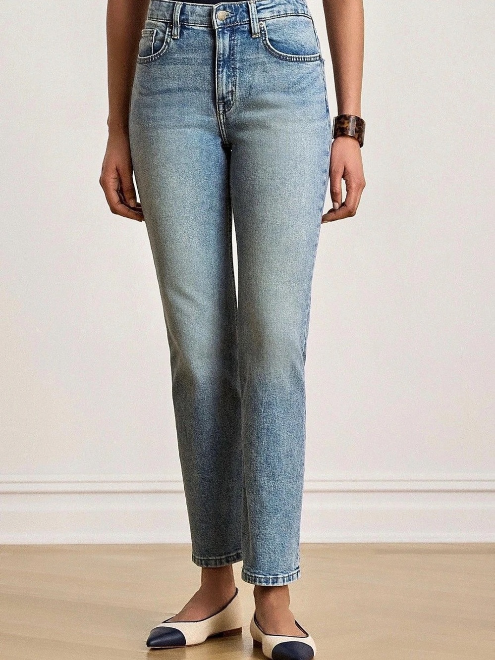 Lauren Ralph Lauren High-Rise Skinny Ankle Jean Women's Straight Leg Jeans Blue